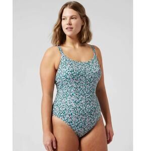 NWT Athleta Hermosa one piece swimsuit - LARGE PETITE - camo flora gables - LP